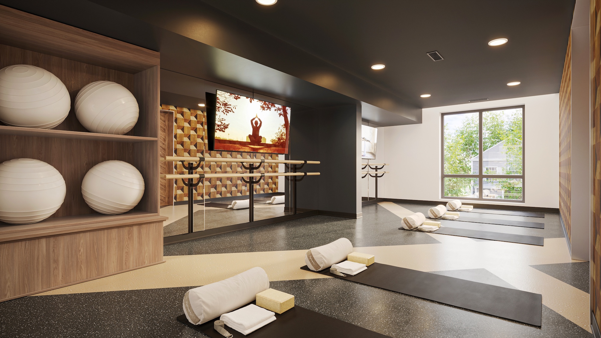 yoga room rendering
